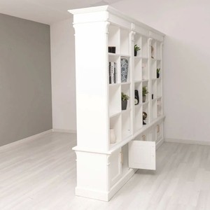 Casa Padrino Landhausstil Raumteiler Bücherschrank Weiß 260 cm - Landhausstil Möbel