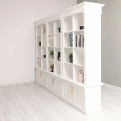 Casa Padrino armadio per libri divisoria in stile country bianco 260 cm - Mobili in stile country Casa Padrino armadio per libri divisoria in stile country bianco 260 cm - Mobili in stile country