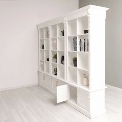 Casa Padrino armadio per libri divisoria in stile country bianco 260 cm - Mobili in stile country Casa Padrino armadio per libri divisoria in stile country bianco 260 cm - Mobili in stile country