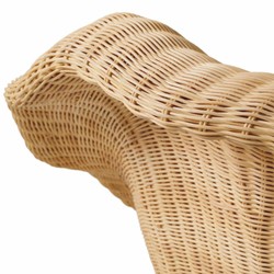 Luxus Rattan Wohnzimmer Sessel Naturfarben Creme