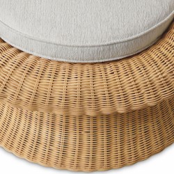 Luxus Rattan Wohnzimmer Sessel Naturfarben Creme