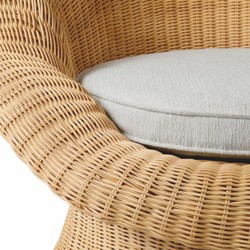 Luxus Rattan Wohnzimmer Sessel Naturfarben Creme