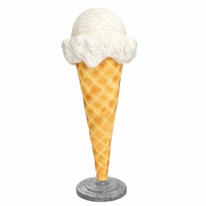 Casa Padrino cono gelato decorativo bianco / naturale / grigio A. 105 cm - Decorazione gelateria