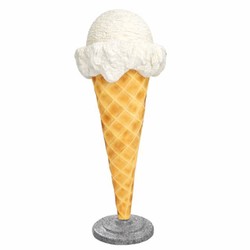Casa Padrino decorative ice cream in a cone white / natural / gray H. 105 cm - Ice cream parlor decoration