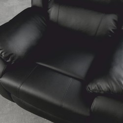 Casa Padrino sillón de cine de 1 plaza de cuero artificial negro - Sillón reclinable