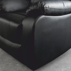 Casa Padrino sillón de cine de 1 plaza de cuero artificial negro - Sillón reclinable