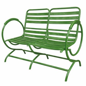 Casa Padrino banco de jardín Art Nouveau de hierro forjado verde 100 cm - Muebles de jardín