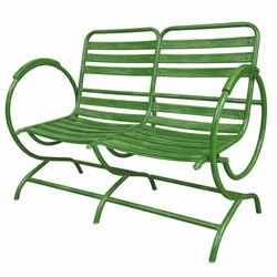 Casa Padrino banco de jardín Art Nouveau de hierro forjado verde 100 cm - Muebles de jardín