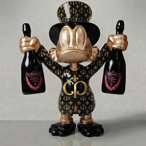 Casa Padrino XXL Decorative Sculpture Duck Black / Gold H. 170 cm - Decorative Figurine Casa Padrino XXL Decorative Sculpture Duck Black / Gold H. 170 cm - Decorative Figurine