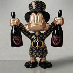 Casa Padrino XXL Garten Deko Skulptur Figur Ente Schwarz Gold Casa Padrino XXL Garten Deko Skulptur Figur Ente Schwarz Gold