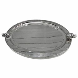 Casa Padrino vassoio da portata in metallo argento 62 cm - Accessori gastronomia