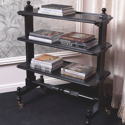 Casa Padrino carrello da portata di lusso nero / ottone antico 107,5 cm - Accessori per hotel
