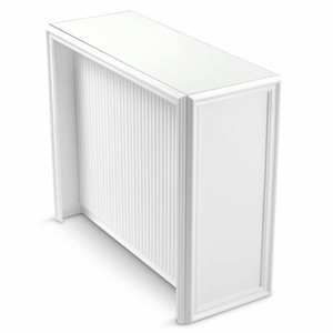 Casa Padrino Luxus Mahagoni Bar Theke mit Glasplatte Weiß 126 cm - Bar Möbel