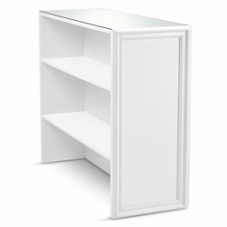 Casa Padrino bancone bar di lusso in mogano con piano in vetro bianco 126 cm - Mobili bar