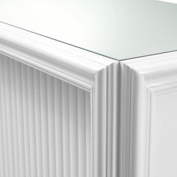Casa Padrino bancone bar di lusso in mogano con piano in vetro bianco 126 cm - Mobili bar