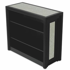 Casa Padrino Luxus Bar Theke mit antikem Spiegelglas Schwarz 120 cm - Bar Möbel