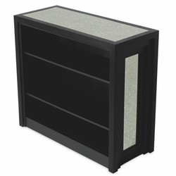 Casa Padrino comptoir de bar de luxe avec plateau en verre miroir antique noir 120 cm - Meubles de bar