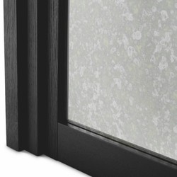 Casa Padrino comptoir de bar de luxe avec plateau en verre miroir antique noir 120 cm - Meubles de bar