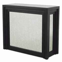 Casa Padrino comptoir de bar de luxe avec plateau en verre miroir antique noir 120 cm - Meubles de bar
