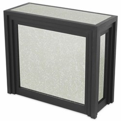 Casa Padrino comptoir de bar de luxe avec plateau en verre miroir antique noir 120 cm - Meubles de bar