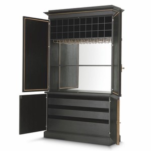 Casa Padrino Luxus Barschrank Schwarz 153 x H. 250 cm - Luxus Bar Möbel