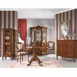 Casa Padrino mesa de comedor barroco de lujo marrón / oro 100-140 cm - Hecho en Italia