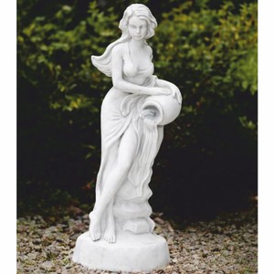 Casa Padrino scultura gargoyle Art Nouveau donna con brocca bianco A. 69 cm - Decorazione da giardino