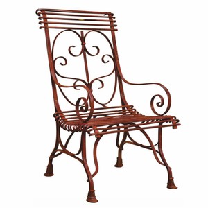 Casa Padrino sedia da giardino in ferro battuto Art Nouveau ruggine A. 114 cm - Mobili da giardino nostalgici