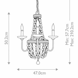 Casa Padrino baroque crystal chandelier silver Ø 47 x H. 50.2 cm - Baroque lights