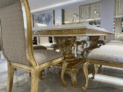 Casa Padrino luxury baroque dining room set cream / white / gold - 1 Dining Table & 10 Dining Chairs