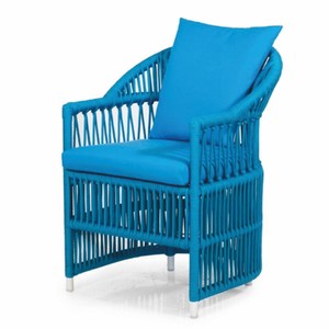 Casa Padrino silla de jardín de lujo con reposabrazos azul Al. 82 cm - Muebles de jardín y patio