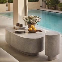 Casa Padrino table basse de luxe en béton gris 142 cm - Meubles de salon et de jardin