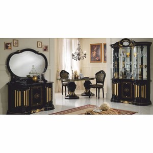 Casa Padrino Luxus Barock Vitrine Schwarz / Gold 139 x H. 213 cm - Barock Möbel - Made in Italy