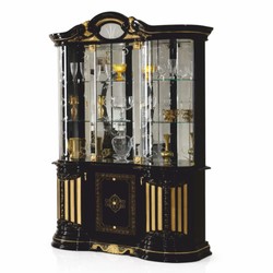 Casa Padrino vitrine baroque de luxe noir / or 139 x H. 213 cm - Fabriqué en Italie
