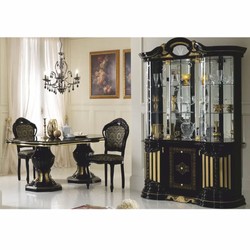 Casa Padrino vitrine baroque de luxe noir / or 139 x H. 213 cm - Fabriqué en Italie