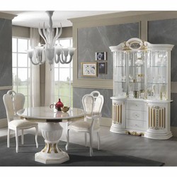Casa Padrino vetrina barocco di lusso bianco / oro 139 x A. 213 cm - Mobili barocchi - Fatto in Italia
