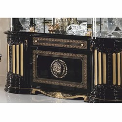 Casa Padrino vetrina barocco di lusso nero / oro 173 x A. 213 cm - Mobili barocchi - Fatto in Italia