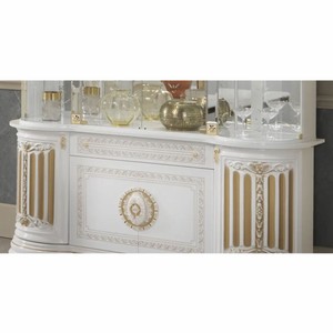Casa Padrino Luxus Barock Vitrine Weiß / Gold 173 x H. 213 cm - Barock Möbel - Made in Italy