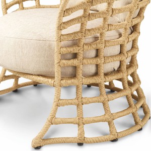 Casa Padrino Luxus Kunstrattan Sessel Naturfarben / Sandfarben - Garten Möbel