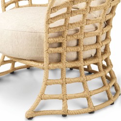 Casa Padrino sillón de lujo de ratán sintético natural / arena - Muebles de jardín