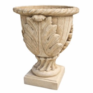 Casa Padrino vaso da fiori barocco beige A. 74 cm - Fioriera decorativa da giardino in stile barocco