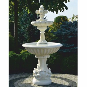 Casa Padrino fuente barroco blanco Ø 92 x Al. 181 cm - Fuente de jardín nostálgica