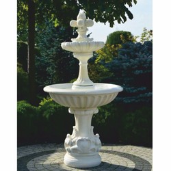 Casa Padrino fuente barroco blanco Ø 92 x Al. 181 cm - Fuente de jardín nostálgica