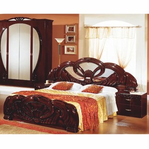 Prunkvolles Luxus Barock Massivholz Bett Doppelbett Dunkelbraun Prunkvolles Luxus Barock Massivholz Bett Doppelbett Dunkelbraun