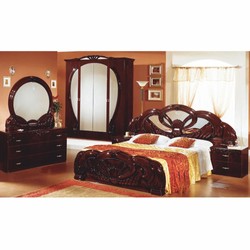 Casa Padrino letto matrimoniale barocco di lusso marrone scuro 160 x 200 cm - Fatto in Italia