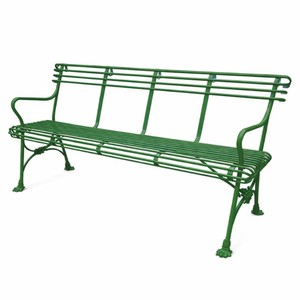 Casa Padrino banco de jardín Art Nouveau de hierro forjado verde 140 cm - Muebles de jardín