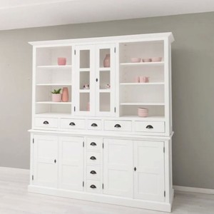 Casa Padrino Landhausstil Esszimmer Schrank Weiß 210 x H. 220 cm - Esszimmer Möbel