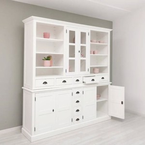 Casa Padrino Landhausstil Esszimmer Schrank Weiß 210 x H. 220 cm - Esszimmer Möbel