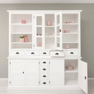 Casa Padrino Landhausstil Esszimmer Schrank Weiß 210 x H. 220 cm - Esszimmer Möbel