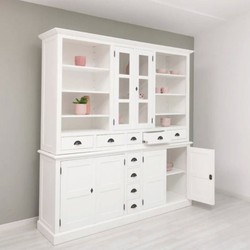 Casa Padrino armario de comedor de estilo campestre blanco 210 x Al. 220 cm - Muebles de comedor